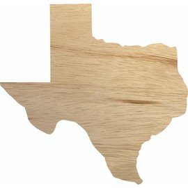 Texas Wooden State 5" Cutout, Unfinished Real Wood State Shape, Craft