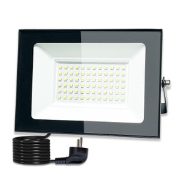 Hopelit LED Spotlight, 50 W LED Spotlight Outdoor Warm White Light, Super Bright LED Floodlight with Plug, IP66 Waterproof LED Outdoor Spotlight for Garage, Patio, Sports Field etc.