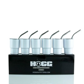 Hogg Mini Tumbler 6 Pack - 3oz Tumbler Shot Glass (White), Sublimation Shot Glasses with Lids, 3 oz Shot Glasses, Mini Tumblers with Lids and Straws, Sublimation Shot Glass Blanks