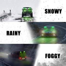 WINECO Emergency LED Strobe Traffic Advisor Lights Bar, Car Windshield Hazard Safety Warning Directional Flashing light w/Suction Cups Split Mount for Vehicle Trucks Volunteer, 2x12inch, Green