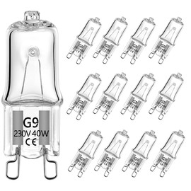 VINBE Ampoule Halogen G9 T4 25W JCD Bi-Pin 350LM 230V Dimmable 2700K Warm White for Chandeliers, Cabinet Lights, Landscape Lights, Wall Lights (12 Packs)