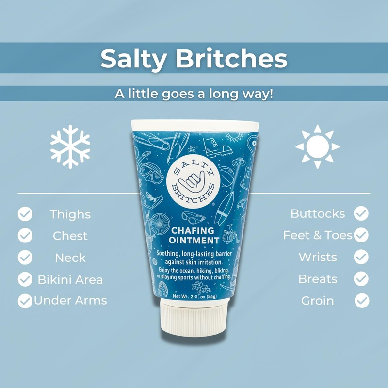 Salty Britches Waterproof Anti Chafing Ointment, Chafing Gel, Half Marathon