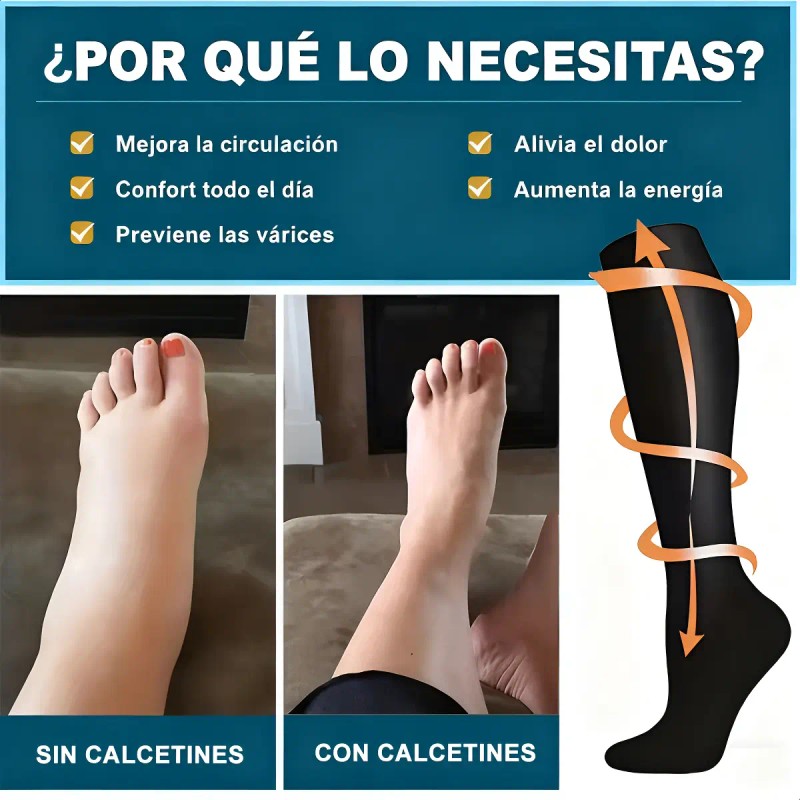 12 Pares De Medias De Compresión Antitrombóticas 6 Colores