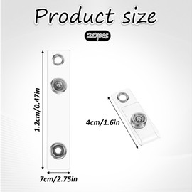 20 Pcs ID Badge Clip Clear ID Badge Holder Straps with Snap and Eyelet Plastic Badge Clips Lanyard Clips Badge Holder Clip Replacement Attachment for Badges Lanyards