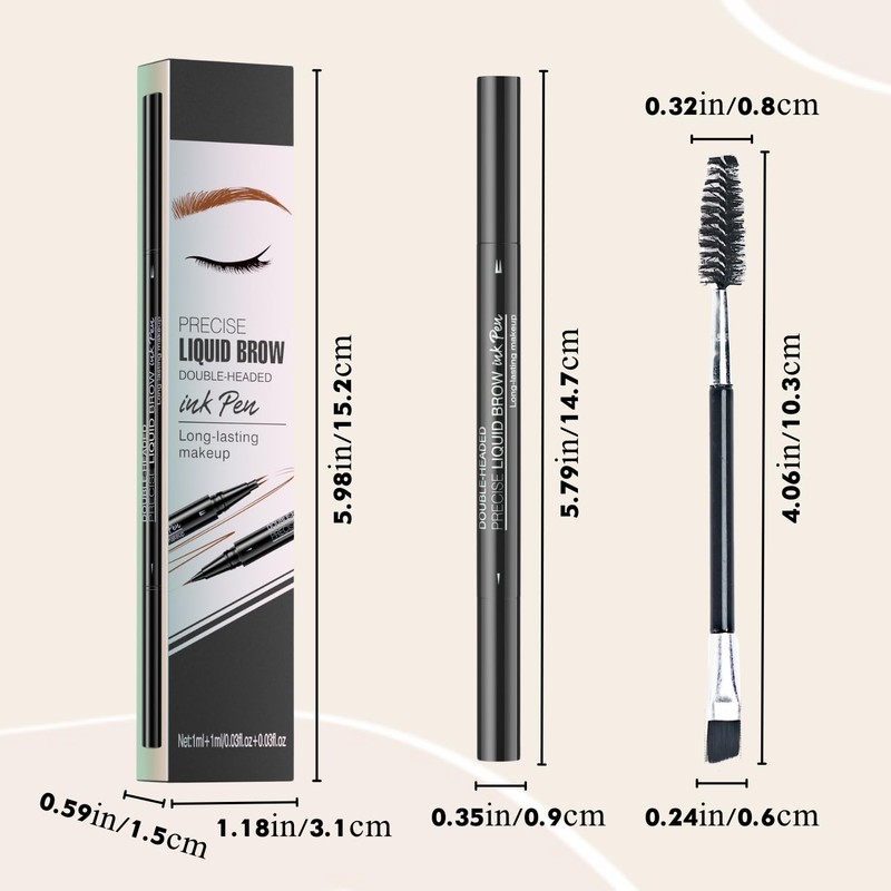 Eyebrow Pencil, 2-in-1 Double-ended Eye Brow Pen, Microblading Eyebrow Pen