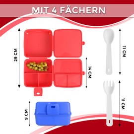 astor24 PREMIUM 2er Set Bento-Box | 1,4 L | Brotdose Kinder mit Fächer BPA Frei | Auslaufsicher Lunchbox Brotbox für Mädchen & Jungen, Jausenbox mit Besteck für Schule