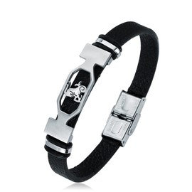 Pulsera de acero inoxidable de constelación para mujeres y hombres con signo del zodiaco pulsera de cuero, joyería regalo de cumpleaños, estrás,