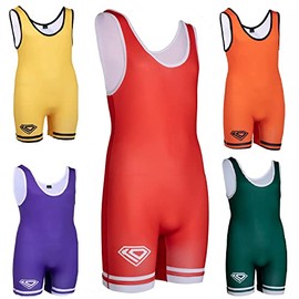 KO Sports Gear - Unisex Wrestling Singlet, Comfortable & Breathable, 4 Way Stretch, Gymnastics, Running, Weightlifting (Red, Adult X-Large)