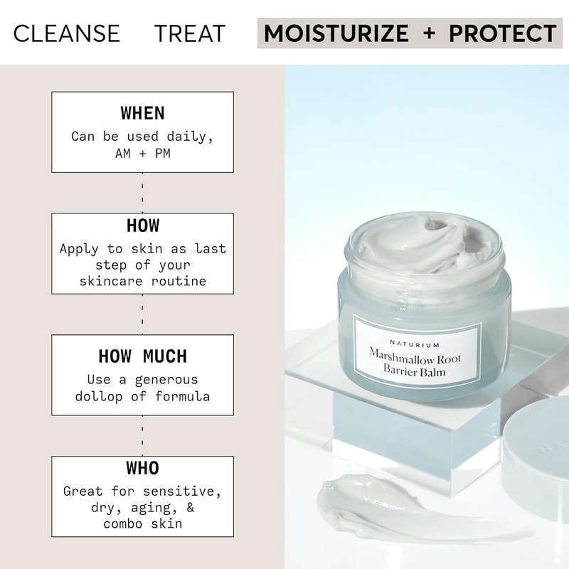 Naturium Marshmallow Root Barrier Balm, Face Balm Moisturiser for Hydrating