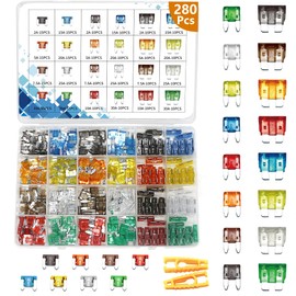 282Pcs-Car Fuses Assortment Kit,Blade-Type Automotive Fuses,Automotive Fuses-Standard&Mini&Low Profile Mini(2A/5A/7.5A/10A/15A/20A/25A/30A),Replacement Fuses for Car/RV/Truck/Motorcycle