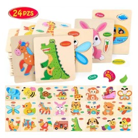 MT 24rompecabezas Figuras Surtidas Para Niños,juguete Educativo
