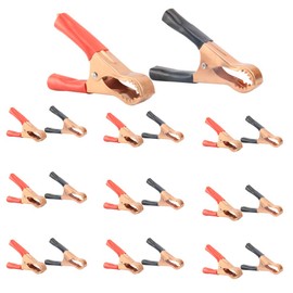 Xnrtop 20Pcs Black Red 50A Spring Loaded Truck Battery Alligator Clamp Clip