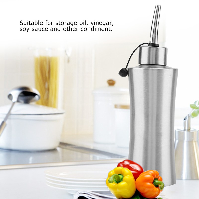 250ml Stainless Steel Oil Bottle Leak Proof Sauce Vinegar Bottles