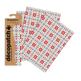 Décopatch - Ref C753O - Bright Mesmerising Paper Paper Pack - Each Sheet 30 x 40cm, Pack of 3 Paper Sheets - Best Used With Décopach Glue & Varnish, Multicoloured