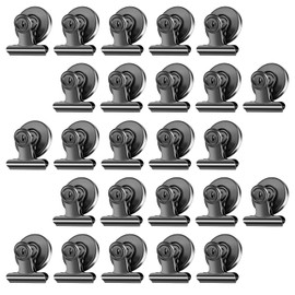 BEANPRECOY 25 Pcs Magnetic Clips, Magnetic Hooks Clips, Strong Refrigerator Magnets Clips, Fridge Magnets Clips, Whiteboard Magnetic Clips for Home, Office, School (Black)