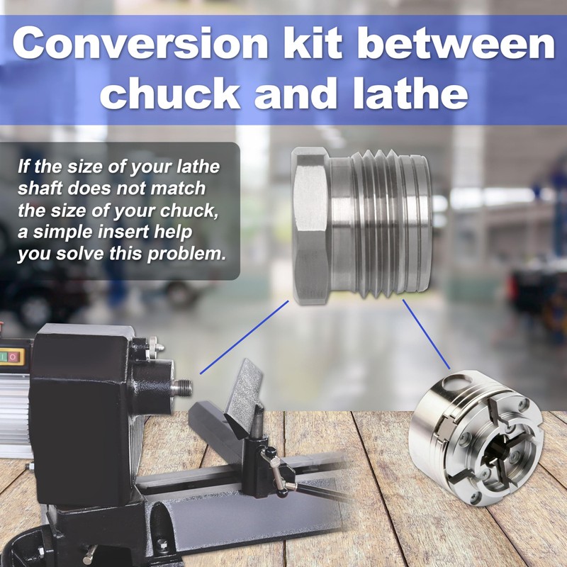 Thread Chuck Insert/Adapter Compatible with NOVA lathe External 38mm insert