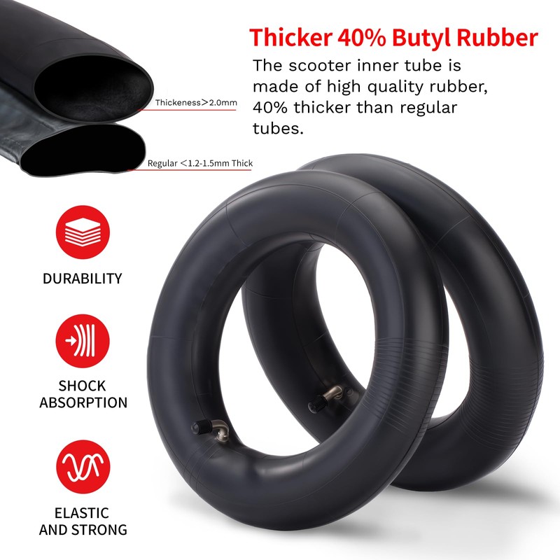Heavy Duty 10x2.50 Thicker 40% Butyl Inner Tube with Valve