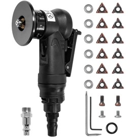 Handheld Pneumatic Chamfering Tool, 45 Degrees Arc Corner, 1/4 Inch Air Inlet, Mini Air-Powered Chamfer Machine For Metal Wood Beveling and Deburring(C&R Angle Blades)