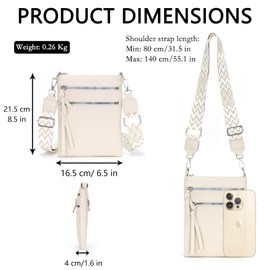 Vezluax kleine umhängetasche damen Klein handytasche zum umhängen PU Leder crossbody bag damen handytasche mit geldbörse zum umhängen für Frauen Beige Weiß