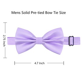 Alizeal Mens Solid Mini Squares Formal Banded Bow Ties (Lilac)