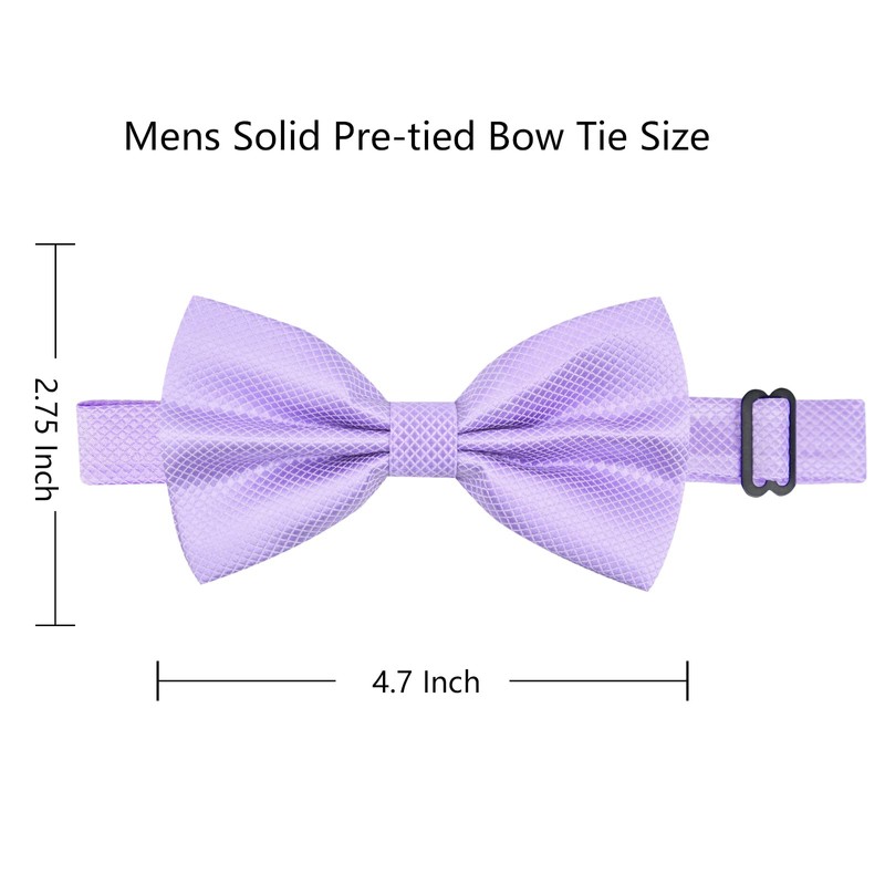 Alizeal Mens Solid Mini Squares Formal Banded Bow Ties (Lilac)