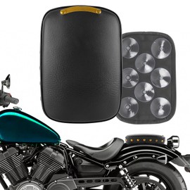 DREAMIZER Motorcycle Pillion Seat Pad, Motorcycle Rear Passenger Cushion, Motorcycle 8 Suction Cups Back Seat Pad Compatible with Harley Sportster XL 883 1200 Dyna for Softail Touring Cruiser Chopper