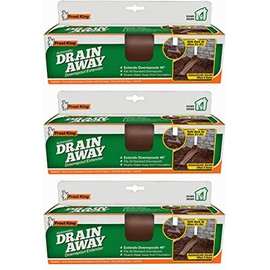 Frost King DE46BR Automatic Plastic Drain Away Downspout Extender, Extends 4-Feet, Brown 3 Pack