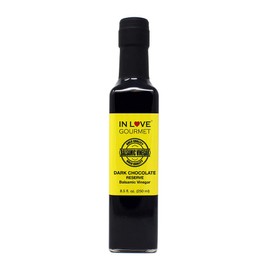 Dark Chocolate RESERVE Balsamic Vinegar 250ml/8.5oz Great for Fruit Fondues, Chocolate Desserts, and Pastries, Chocolate Glaze for Grilled Steaks, YUM