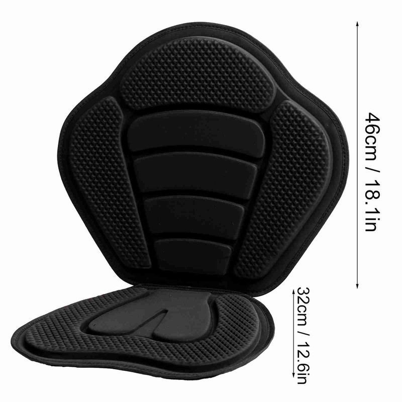 Padded Kayak Seat Cushion with Back Support and Adjustable Straps