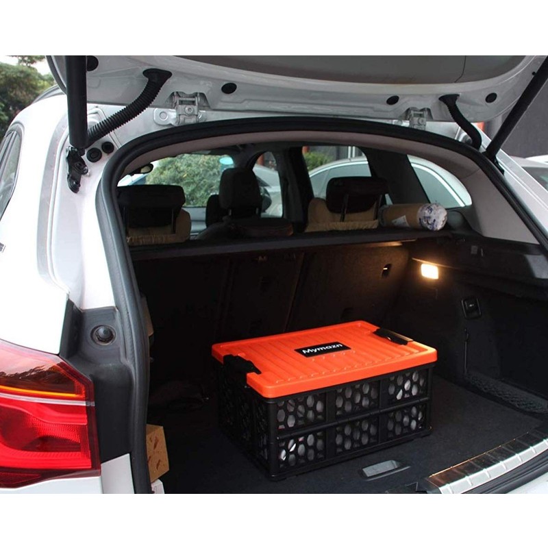 Mymazn Trunk Organizer Plastic for Car, Crate Storage Collapsible Car