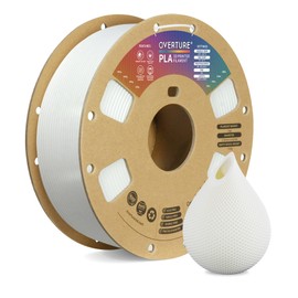 OVERTURE PLA Filament 1.75mm PLA 3D Printer Filament, 1kg Cardboard Spool (2.2lbs), Dimensional Accuracy +/- 0.02mm, Fit Most FDM Printer (White 1-Pack) | OVERTURE
