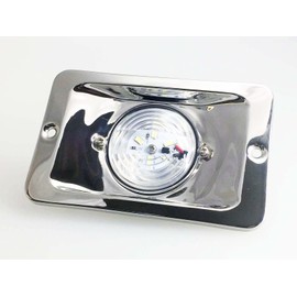 Pactrade Marine Boat 5 Inches LED Transom Interior Stern Light Anchor Light Rectangular SS 304 Splashproof Flush Mount for Fishing Boat Pontoon Kayak