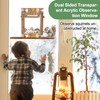 Enhon Wood Squirrel Feeder for Outside, Window Squirrel Feeder with