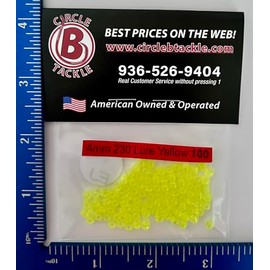 Lure Yellow Round Plastic Beads - Made in USA - 4mm, 6mm, 8mm Round Plastic Beads for Fishing Rigs, Baits & Lures. 100-1000 Pack Great Beads for Fishing Spinner Rigs (100 Pack, 4mm)