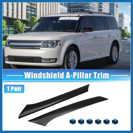 A ABSOPRO Pair Windshield A-Pillar Trim Panel for Ford Flex 2009-2019 Driver and Passenger Outer Side Replaces BA8Z-7403145-AA BA8Z-7403136-AA Front Left and Right A Pillar Item Replacement