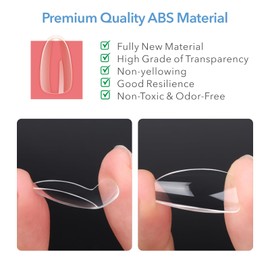 GazePlus Nail Tips, 600 PCS Short Round Fake Nail Tips with 12 Sizes, Full Coverage Clear Soft Gel Nail Extension Tips Set for Acrylic Nails False Nail Perfect for DIY at Home Nail Salon