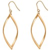 Stainless Steel Rhombic Wave Shaped Simple Plain Dangle Earrings (Gold)