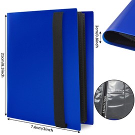 JUSONEY Trading Card Album Folder - 9 Pocket Sports Trading Card Binder for 360 Cards, Sturdy Card Holder Folders Card Collection Folder for MTG, TCG, Football, Basketball Cards - 20 Pages, Blue