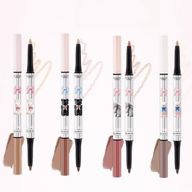 LiangNiShi [4 Colors] 2 in 1 Double Ended Teardrop Bag Pen (Highlighting/Shading), Waterproof, Long Lasting, For Beginners, High Light 0.01 oz (0.28 g) + Shadow 0.28 g (#04 Nude/Light Gray Brown)