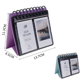 Kompassswc Photo Album Desk Calendar Album 68 Photos Slip-in Album for Stand Up Photo Album for Polaroid, Instax Mini 70 7s 8 50s 90.3 Inch Photos (Blue)