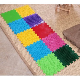 Textured Floor Mats Sensory Puzzle Rug Carpet - Sensory Floor Tiles Mat - Orthopedic Floor Mat Massage - Sensory Mats for Autistic People (10)
