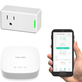 YoLink Smart Energy Plug 15A, LoRa Control up to 1/4 Mile, High-Power Appliances, Cylce Timer, Real-Time Power Monitor, Overload Protection, Notifications, Alexa, Google, IFTTT, Hub Included