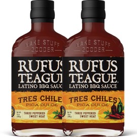 Rufus Teague Tres Chiles Pica Dulce BBQ Sauce with Sweet Heat, 2 Pack, Premium Barbecue Sauces with Natural Ingredients, Award-Winning Bold Flavor, Gluten-Free, Non-GMO, 14 oz