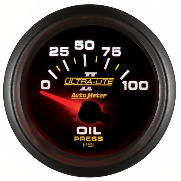 Auto Meter 4927 Ultra-Lite II 2-1/16" 0-100 PSI Short Sweep Electric Oil Pressure Gauge