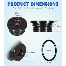 2PCs Screw End with Seals Tilt and Trim Fits for 115-250HP Honda/Suzuki/Yamaha 2 & 4 Stroke Engines, 64E-43821-01-00 FSM023 48630-96J00 Outboard Power Trim Cap Cylinder End Screw with Seal & O-Ring