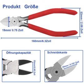 KEWAYO Side Cutters, Small, Wire Flush Cutter, 6 Inch Electronic Side Cutters, Mini Precision Cutting Pliers, Super Knips for Hard, Soft and Extremely Fine Wires, Jewellery