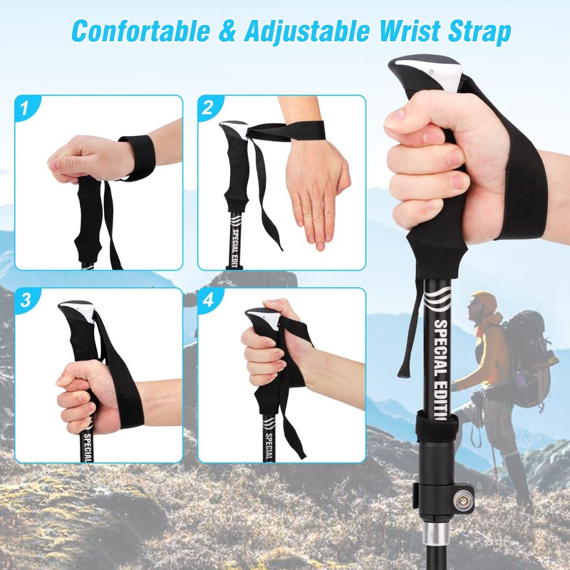 Beedove Ultralight Aluminum Trekking Poles, Hiking Poles with Anti-Shock and