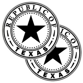 eDesign 2-Pack Round Vintage Republic of Texas Sticker Vinyl Decal - 4 Inches - Texas Lone Star Sticker for Car Truck Van Window Bumper Laptop Tablet Cup Tumbler Water Bottle and Any Smooth Surface