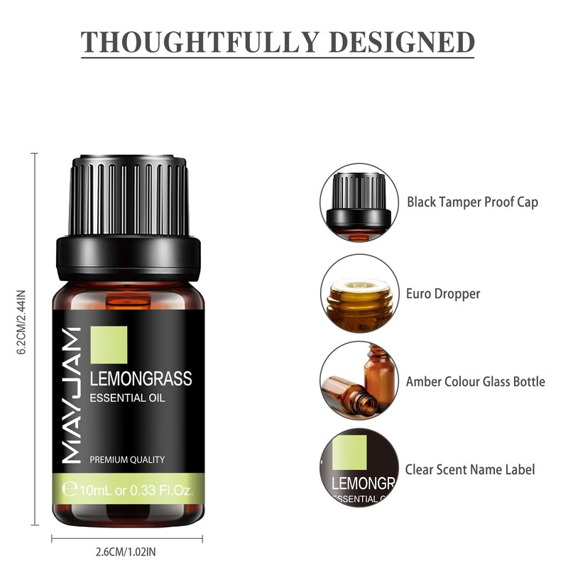 MAYJAM Essential Oil Lemongrass Aroma Oil 10ml Essential Oil 100%