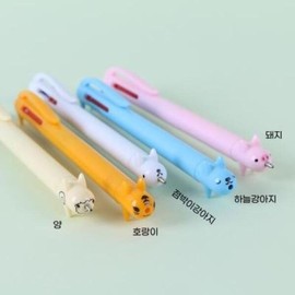 Artbox/Godshop Standing Animal Character Ballpoint Pens (5 Types) Unique, Novel, Pretty Promotional 3-Color Pens, Korean-Made Ballpoint Pens / 아트박스갓샵 스탠딩 동물 캐릭터 볼펜 5종 특이한 신기한 예쁜 판촉 3색 펜 국산볼펜